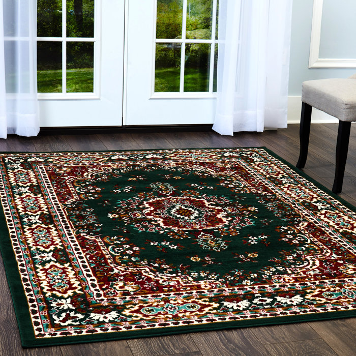 Charlton Home Ingham Oriental Hunter Green Area Rug & Reviews Wayfair.ca